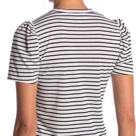 87. BCBGeneration Puffed Sleeve Striped Top - Picture 2 of 13